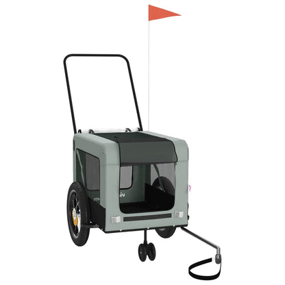 Rimorchio da Bici per Animali Grigio e Nero Oxford e Ferro - homemem39