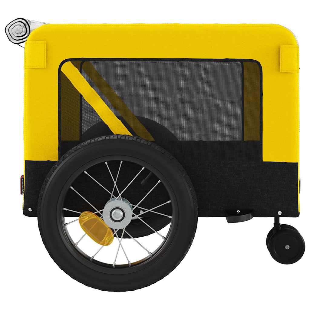 Rimorchio da Bici per Animali Giallo e Nero Oxford e Ferro | homemem39
