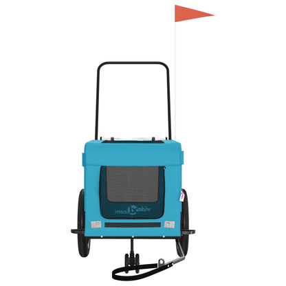 Rimorchio da Bici per Animali Blu e Nero Oxford e Ferro - homemem39