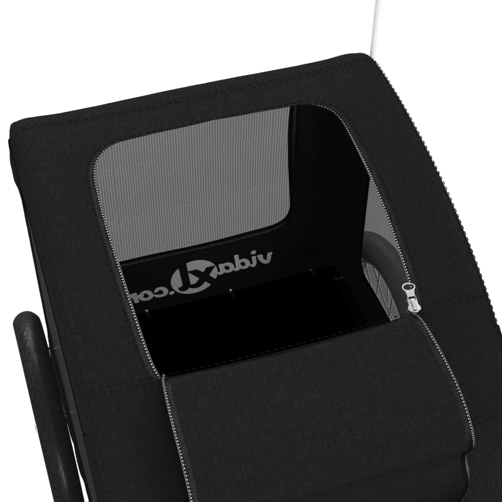 Rimorchio da Bici per Animali Nero Oxford e Ferro - homemem39