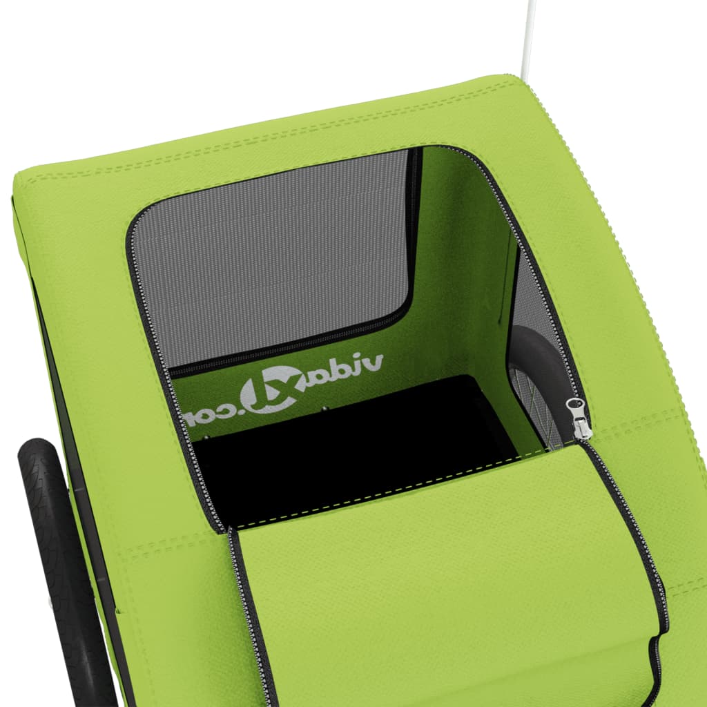 Rimorchio da Bici per Animali Verde Oxford e Ferro - homemem39