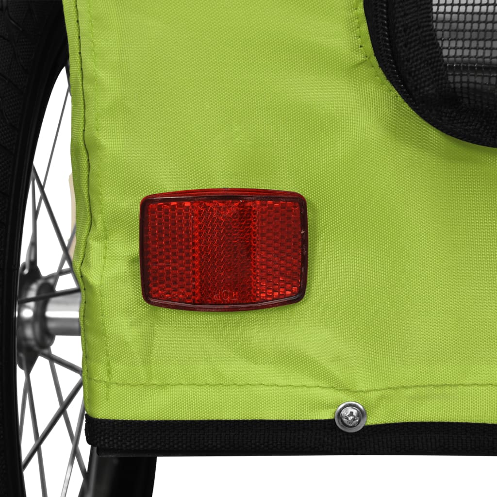 Rimorchio da Bici per Animali Verde Oxford e Ferro | homemem39