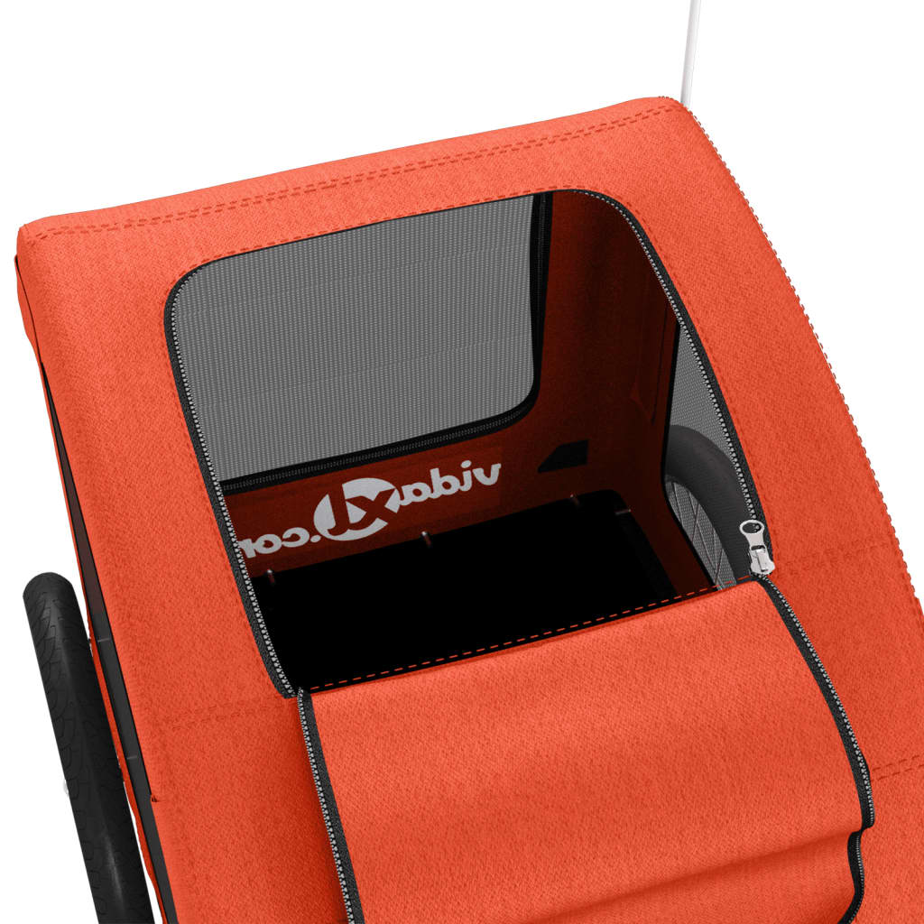 Rimorchio da Bici per Animali Arancione e Grigio Oxford e Ferro - homemem39