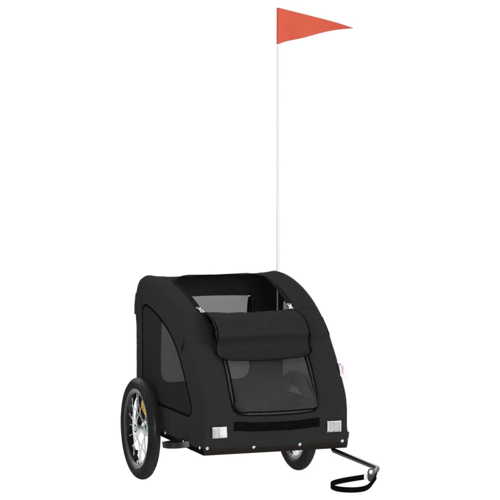 Rimorchio da Bici per Animali Nero Oxford e Ferro - homemem39