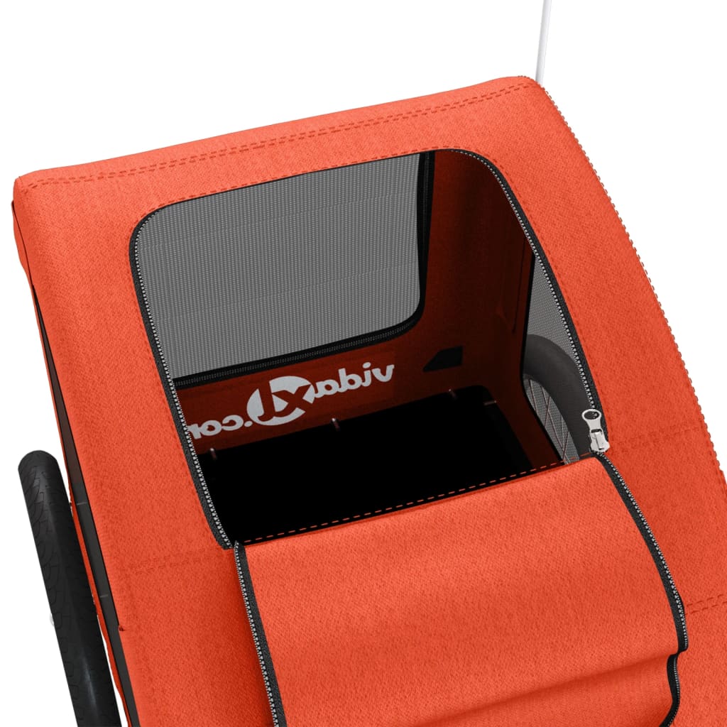 Rimorchio da Bici per Animali Arancione e Grigio Oxford e Ferro - homemem39