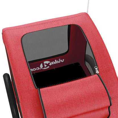 Rimorchio da Bici per Animali Rosso Oxford e Ferro - homemem39