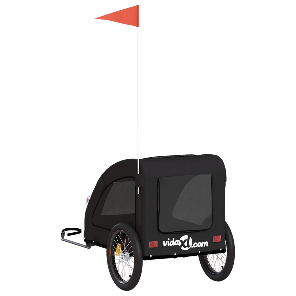 Rimorchio da Bici per Animali Nero Oxford e Ferro - homemem39