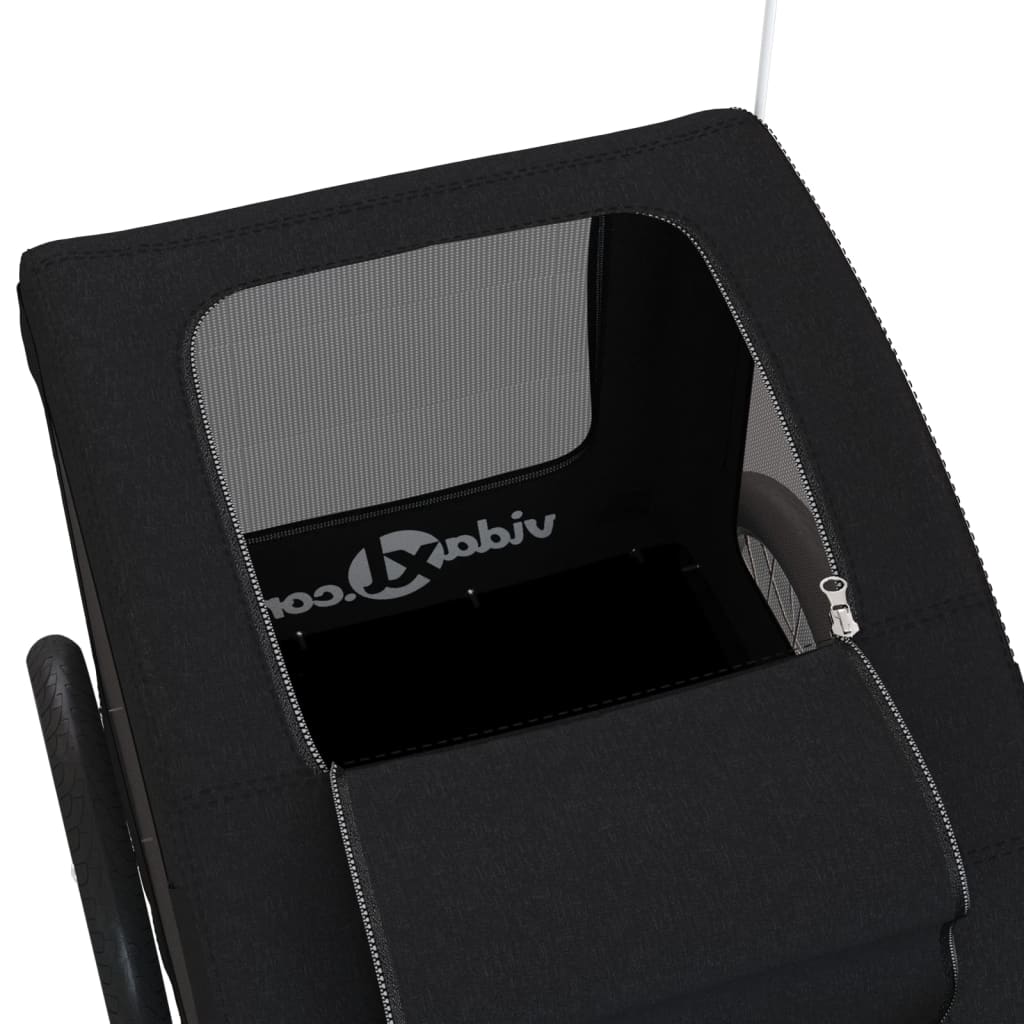 Rimorchio da Bici per Animali Nero Oxford e Ferro - homemem39