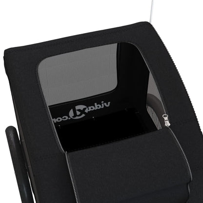 Rimorchio da Bici per Animali Nero Oxford e Ferro - homemem39