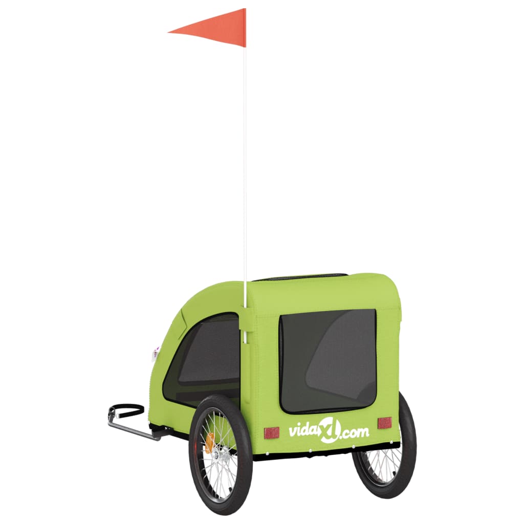 Rimorchio da Bici per Animali Verde Oxford e Ferro | homemem39