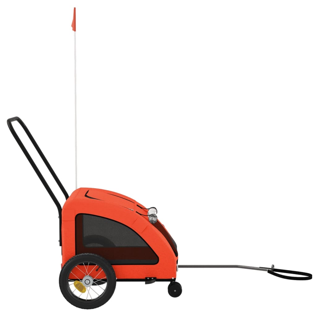 Rimorchio da Bici per Animali Arancione e Grigio Oxford e Ferro - homemem39