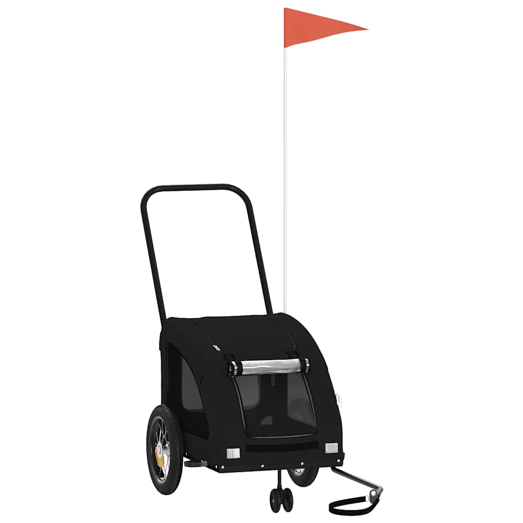 Rimorchio da Bici per Animali Nero Oxford e Ferro - homemem39