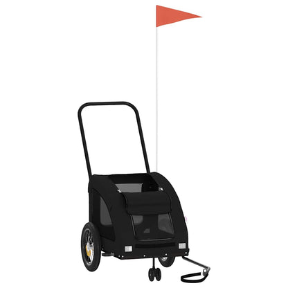 Rimorchio da Bici per Animali Nero Oxford e Ferro - homemem39