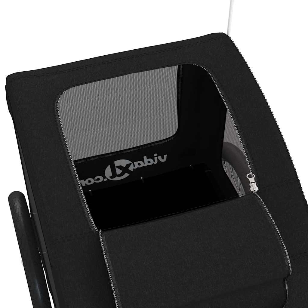 Rimorchio da Bici per Animali Nero Oxford e Ferro - homemem39