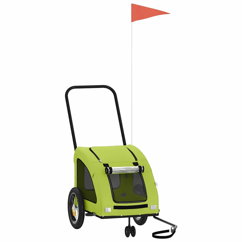 Rimorchio da Bici per Animali Verde Oxford e Ferro - homemem39