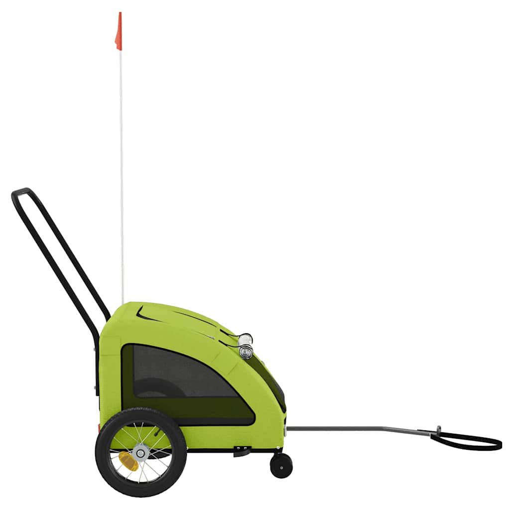Rimorchio da Bici per Animali Verde Oxford e Ferro | homemem39