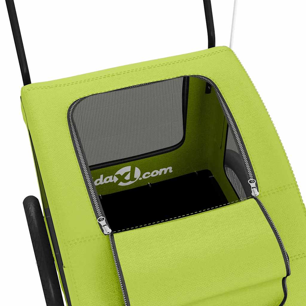 Rimorchio da Bici per Animali Verde Oxford e Ferro - homemem39