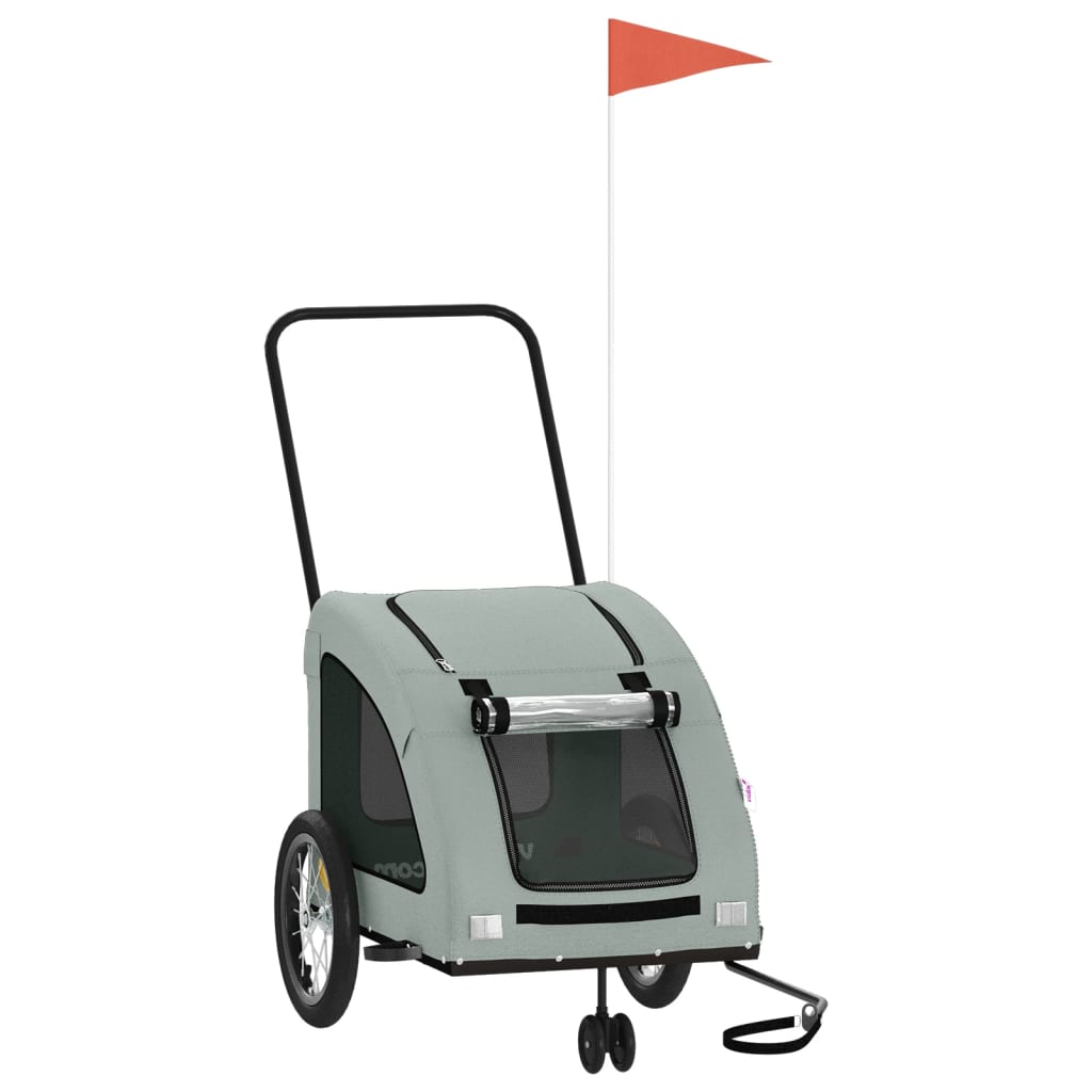 Rimorchio da Bici per Animali Grigio Oxford e Ferro - homemem39