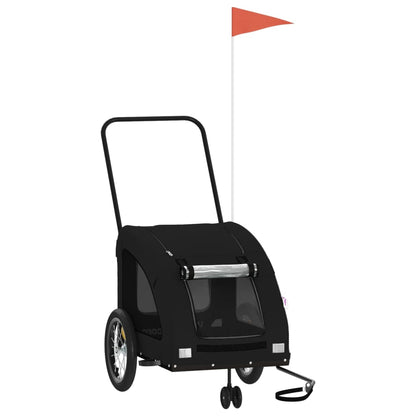 Rimorchio da Bici per Animali Nero Oxford e Ferro - homemem39