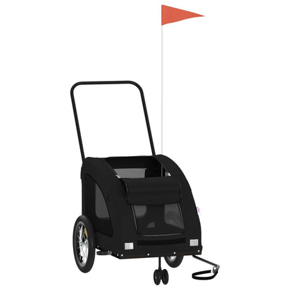 Rimorchio da Bici per Animali Nero Oxford e Ferro - homemem39