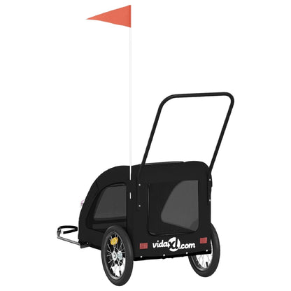 Rimorchio da Bici per Animali Nero Oxford e Ferro - homemem39