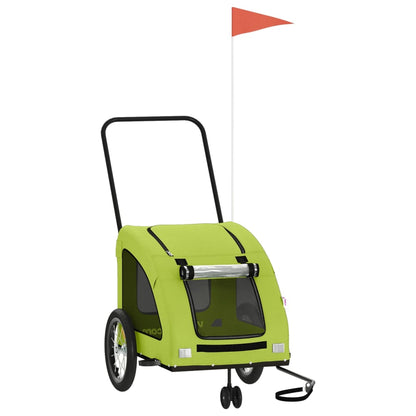 Rimorchio da Bici per Animali Verde Oxford e Ferro - homemem39