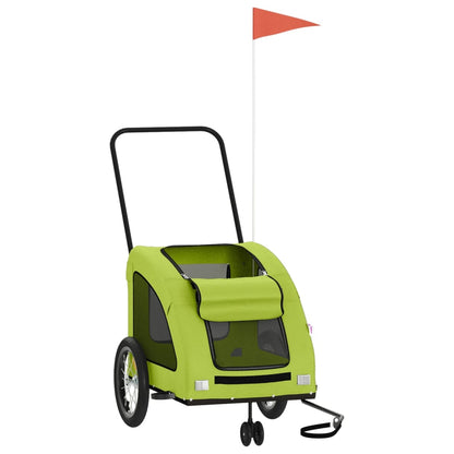 Rimorchio da Bici per Animali Verde Oxford e Ferro - homemem39