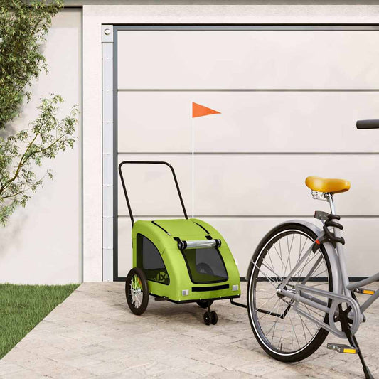 Rimorchio da Bici per Animali Verde Oxford e Ferro | homemem39