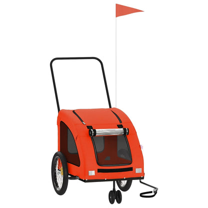 Rimorchio da Bici per Animali Arancione e Grigio Oxford e Ferro - homemem39