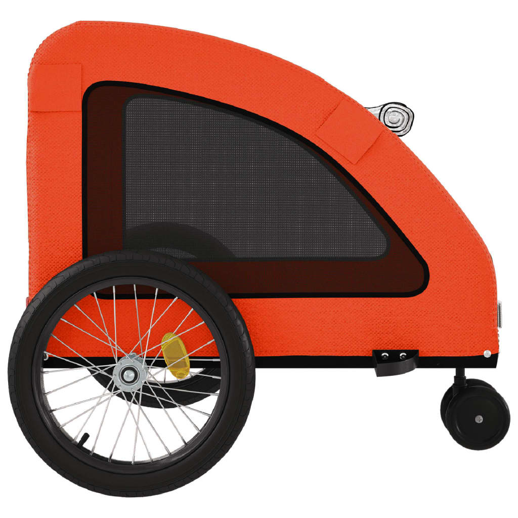 Rimorchio da Bici per Animali Arancione e Grigio Oxford e Ferro | homemem39