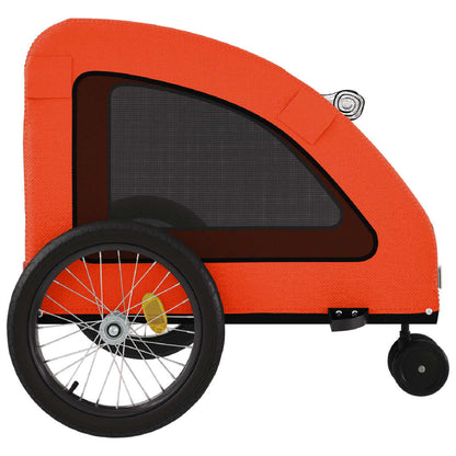 Rimorchio da Bici per Animali Arancione e Grigio Oxford e Ferro | homemem39