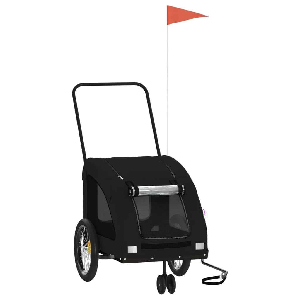 Rimorchio da Bici per Animali Nero Oxford e Ferro - homemem39