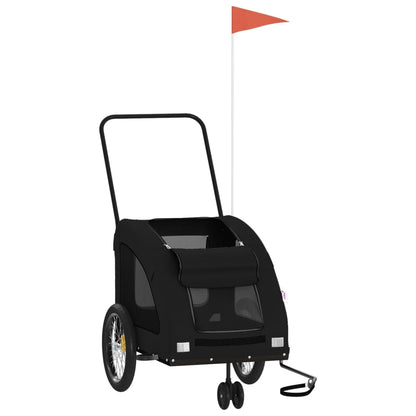 Rimorchio da Bici per Animali Nero Oxford e Ferro - homemem39