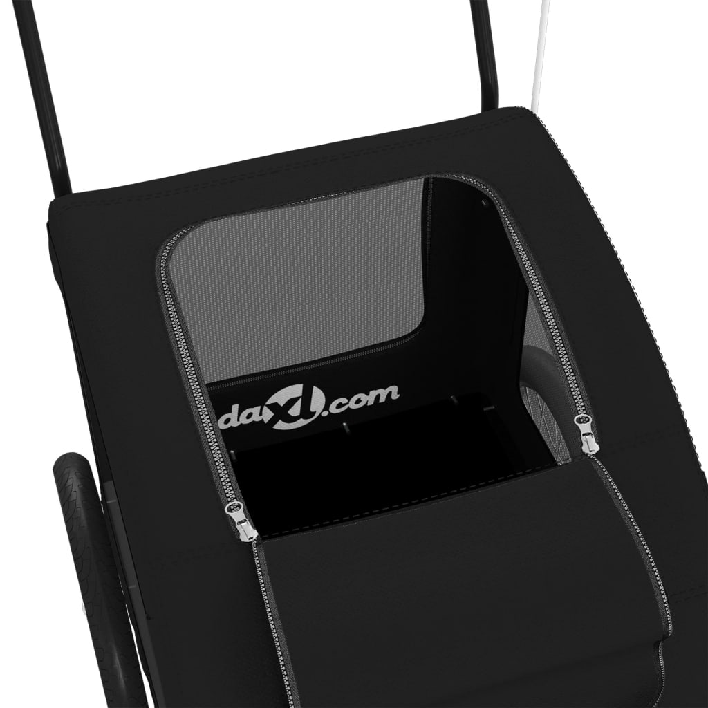 Rimorchio da Bici per Animali Nero Oxford e Ferro - homemem39