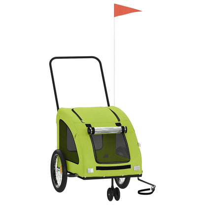 Rimorchio da Bici per Animali Verde Oxford e Ferro | homemem39