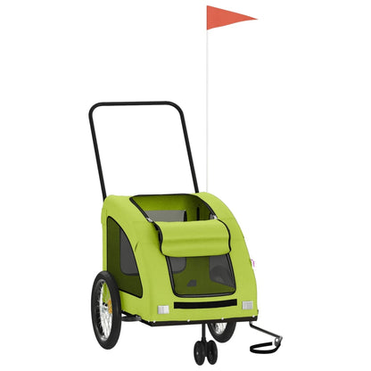 Rimorchio da Bici per Animali Verde Oxford e Ferro | homemem39