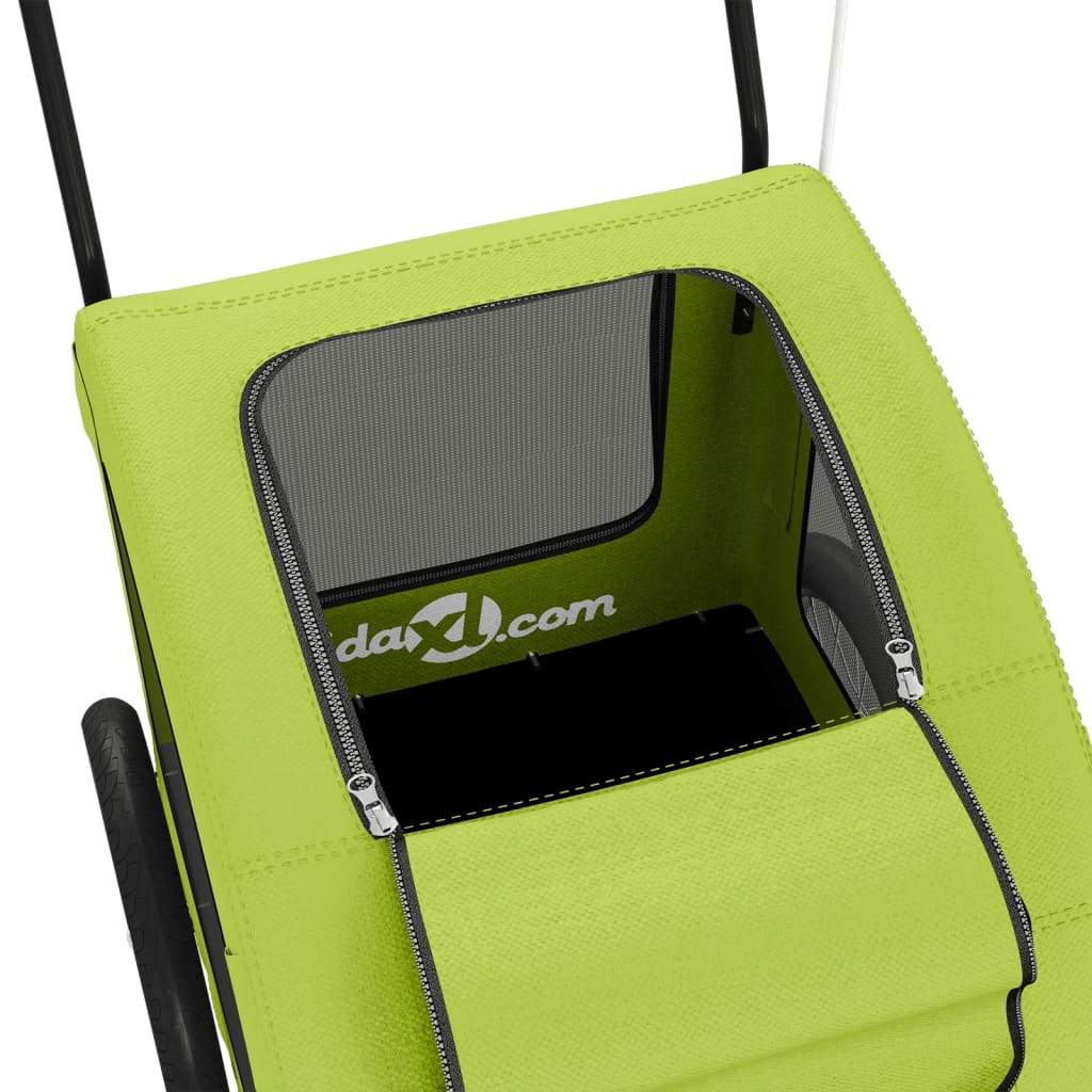 Rimorchio da Bici per Animali Verde Oxford e Ferro - homemem39