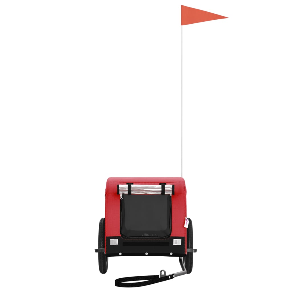 Rimorchio da Bici per Animali Rosso e Nero Oxford e Ferro - homemem39