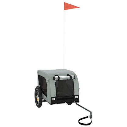 Rimorchio da Bici per Animali Grigio e Nero Oxford e Ferro - homemem39