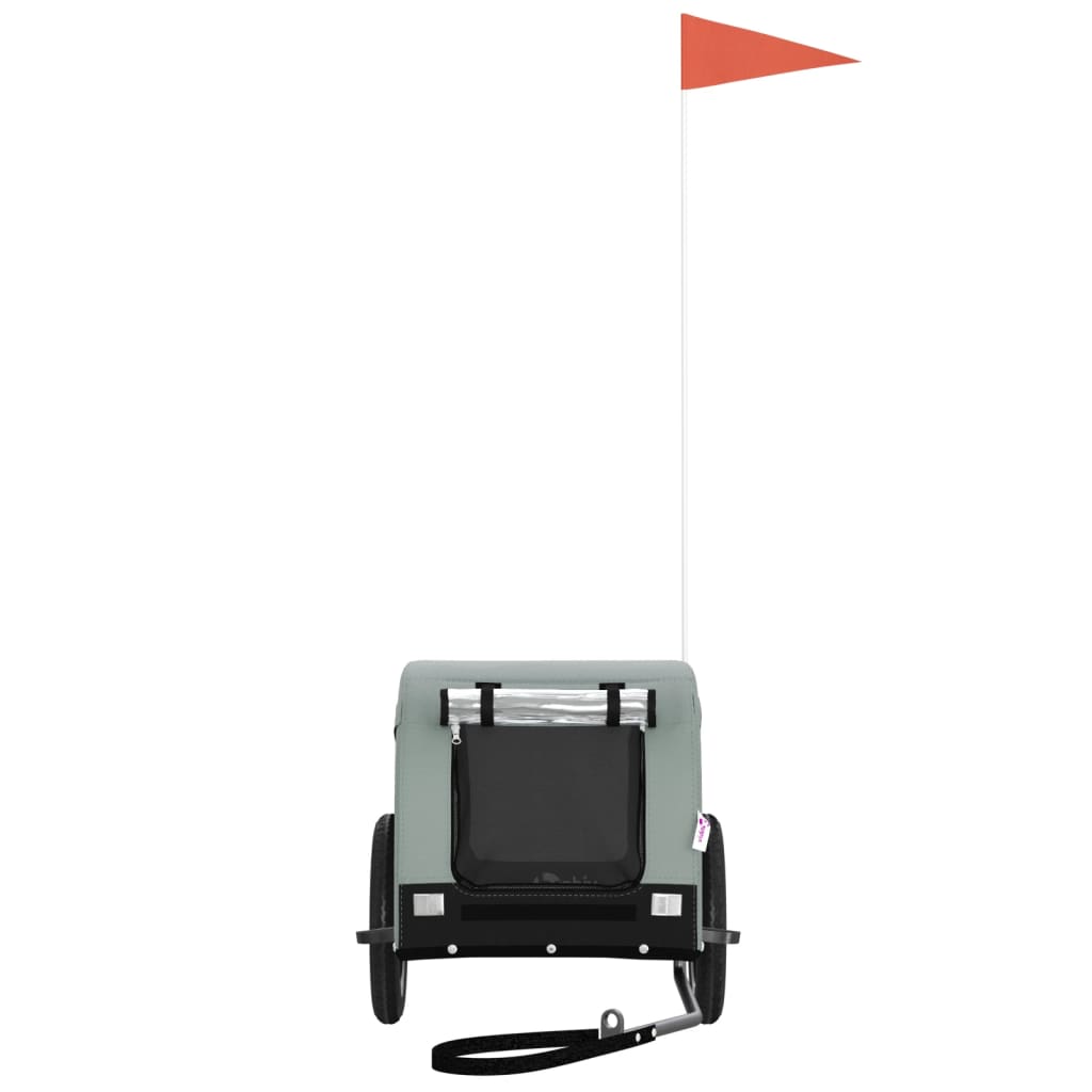 Rimorchio da Bici per Animali Grigio e Nero Oxford e Ferro - homemem39