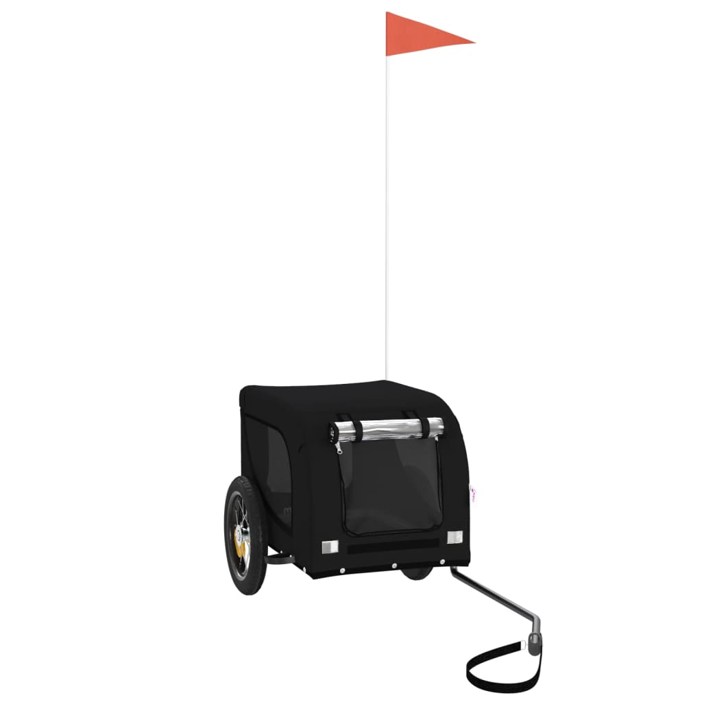 Rimorchio da Bici per Animali Nero Oxford e Ferro - homemem39