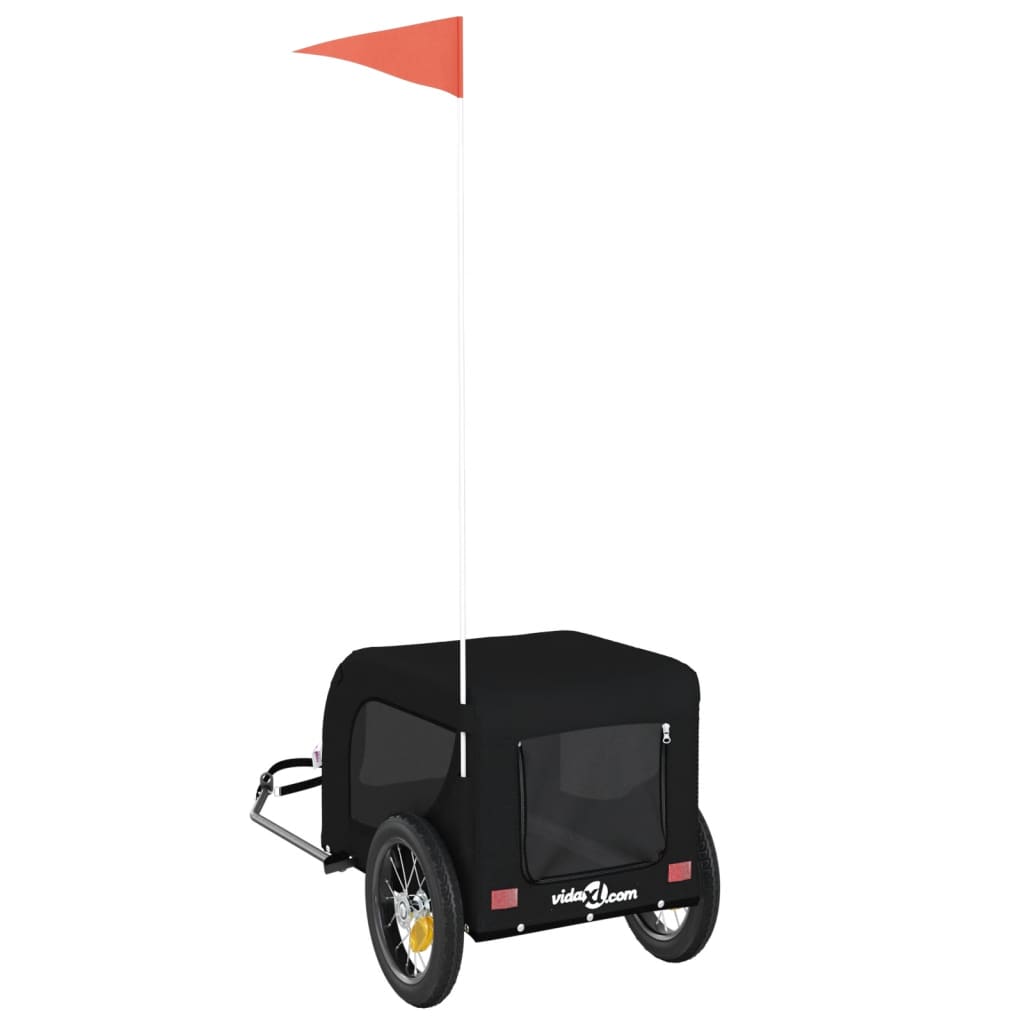 Rimorchio da Bici per Animali Nero Oxford e Ferro - homemem39