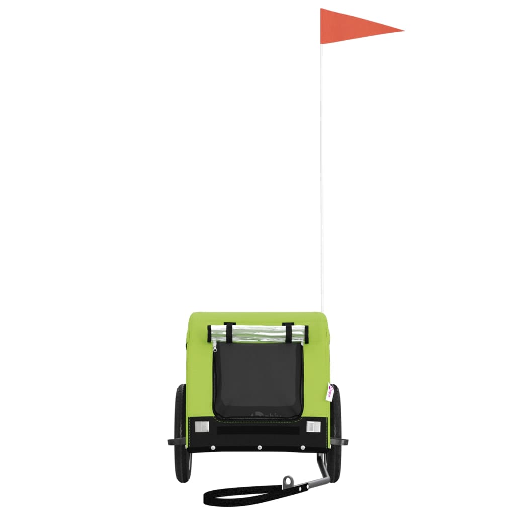 Rimorchio da Bici per Animali Verde e Nero Oxford e Ferro - homemem39