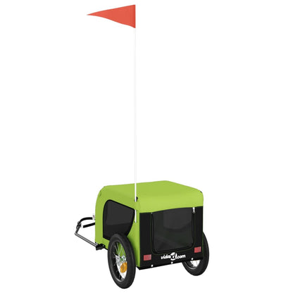 Rimorchio da Bici per Animali Verde e Nero Oxford e Ferro - homemem39