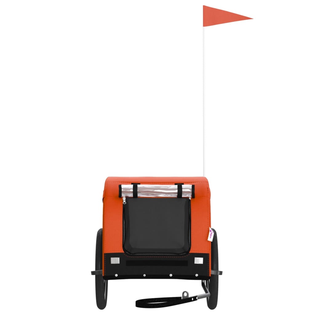 Rimorchio da Bici per Animali Arancione e Nero Oxford e Ferro - homemem39