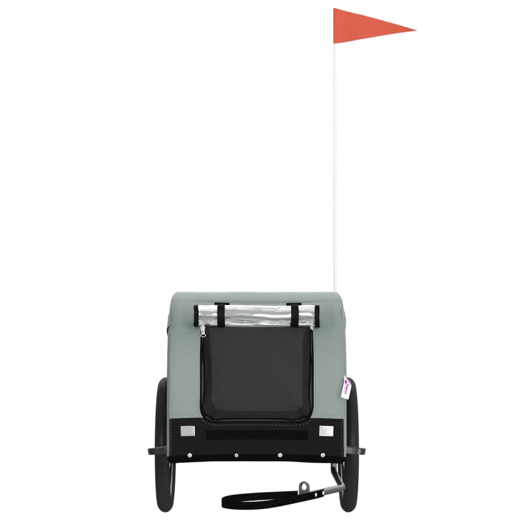 Rimorchio da Bici per Animali Grigio e Nero Oxford e Ferro - homemem39