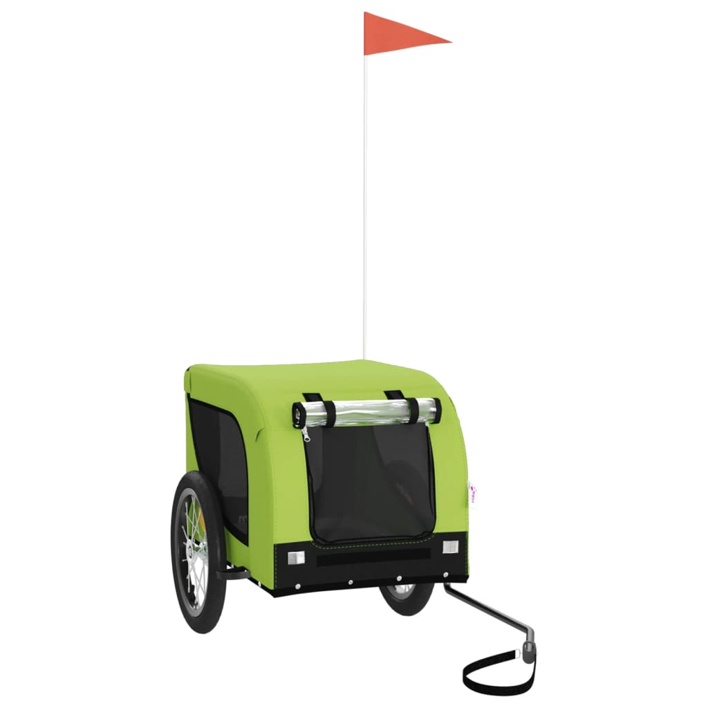 Rimorchio da Bici per Animali Verde e Nero Oxford e Ferro - homemem39