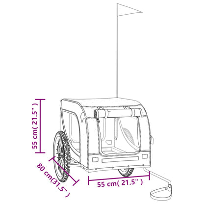 Rimorchio da Bici per Animali Arancione e Nero Oxford e Ferro - homemem39