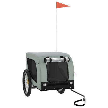 Rimorchio da Bici per Animali Grigio e Nero Oxford e Ferro - homemem39