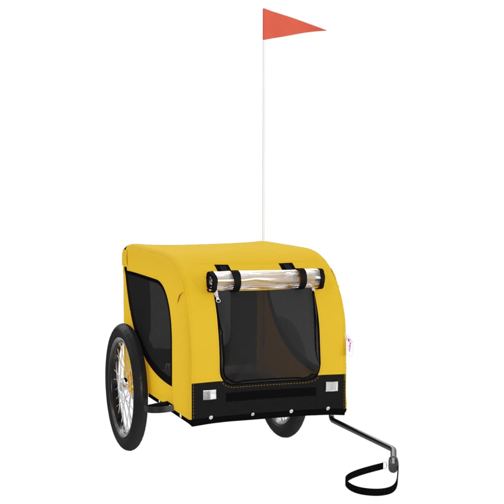 Rimorchio da Bici per Animali Giallo e Nero Oxford e Ferro - homemem39